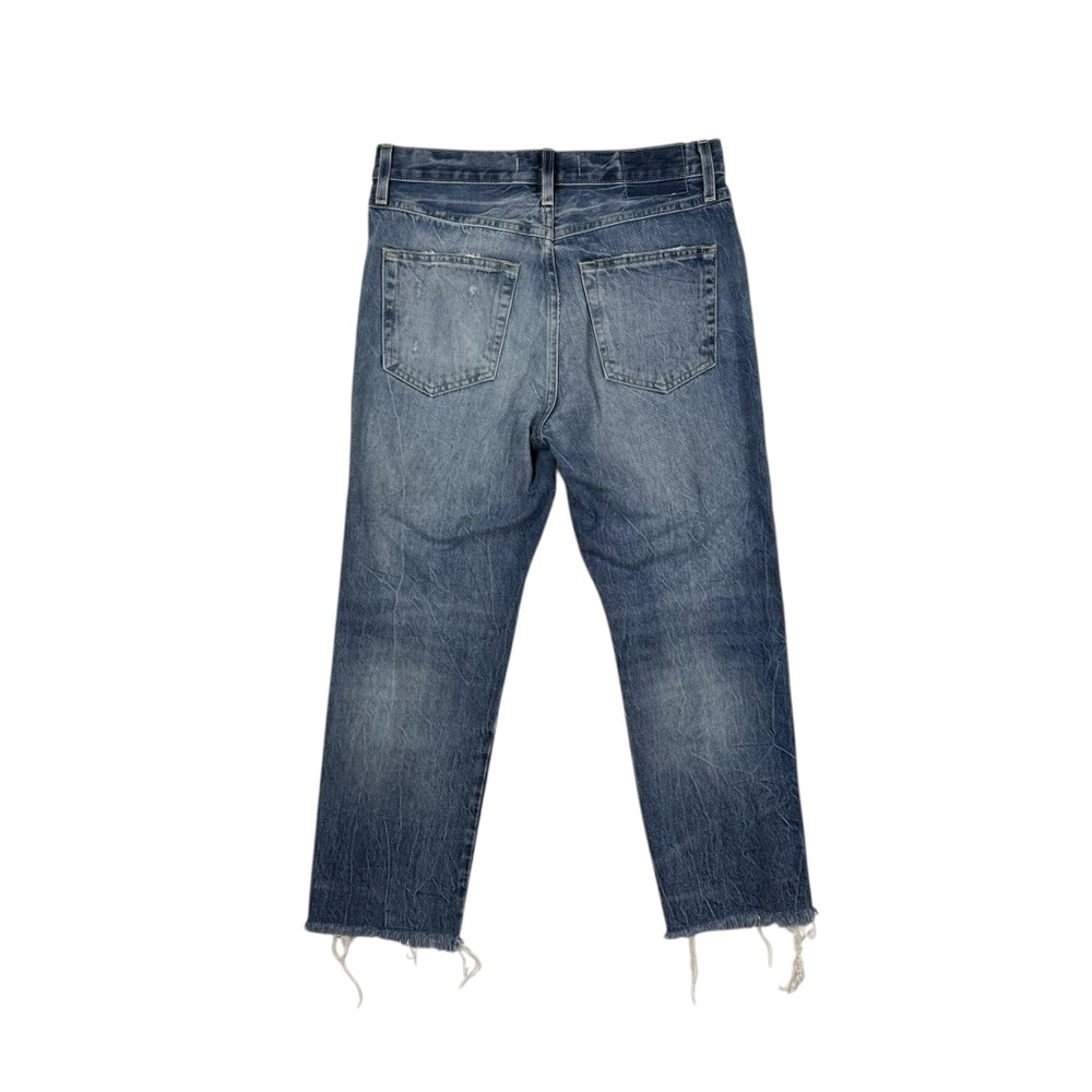 AMO Loverboy “Zealous” High Rise Straight Leg Distressed Button Fly Crop Jean 28 - Picture 4 of 9